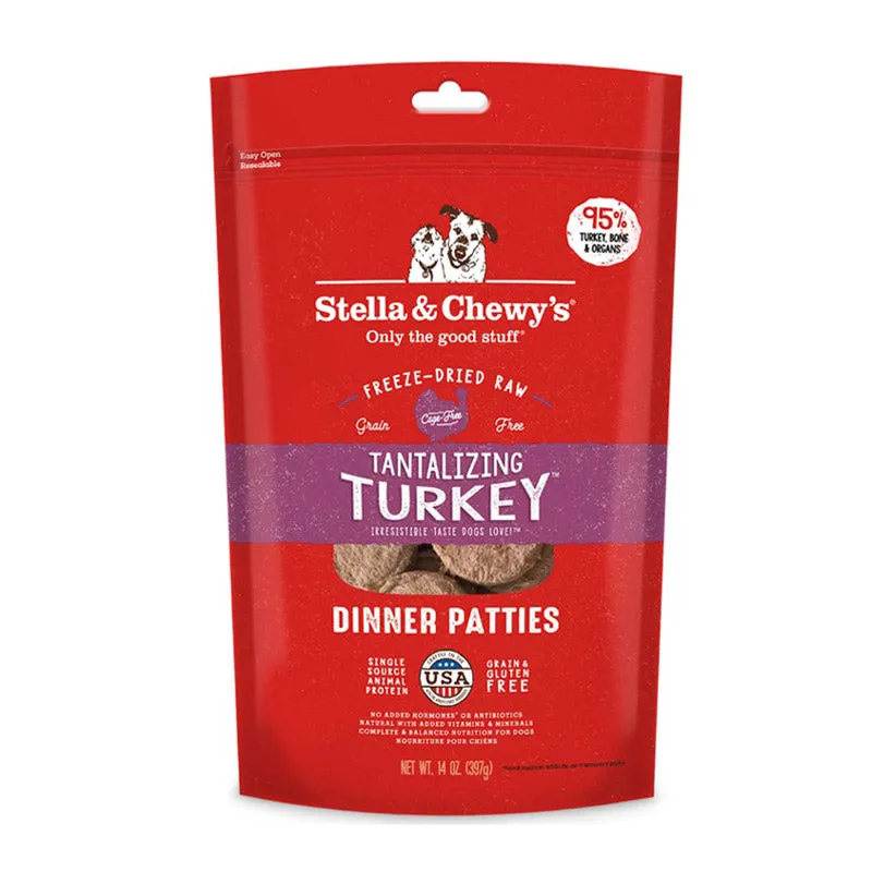 STELLA & CHEWY'S Freeze-Dried Raw Tantalizing Turkey Patties for Dogs