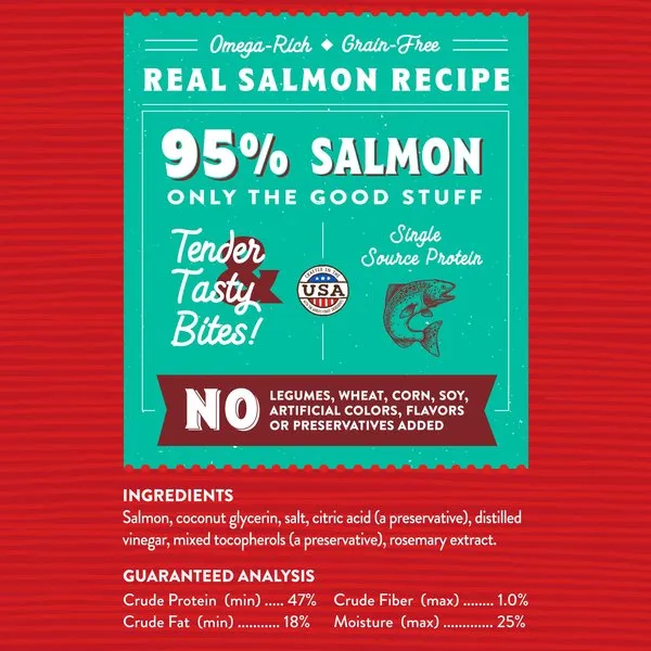 Stella & Chewy's Just Jerky Bites Real Salmon Recipe Grain-Free Dog Treats