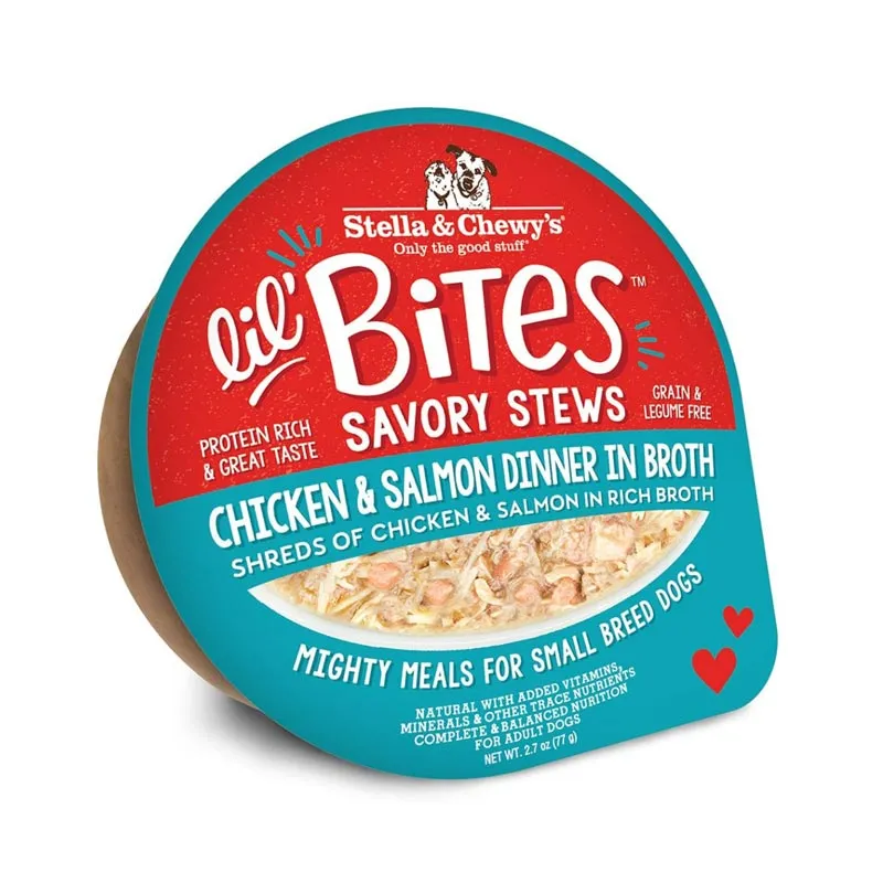 STELLA & CHEWY'S Lil Bites Savory Stews Chicken Salmon Dinner for Dogs