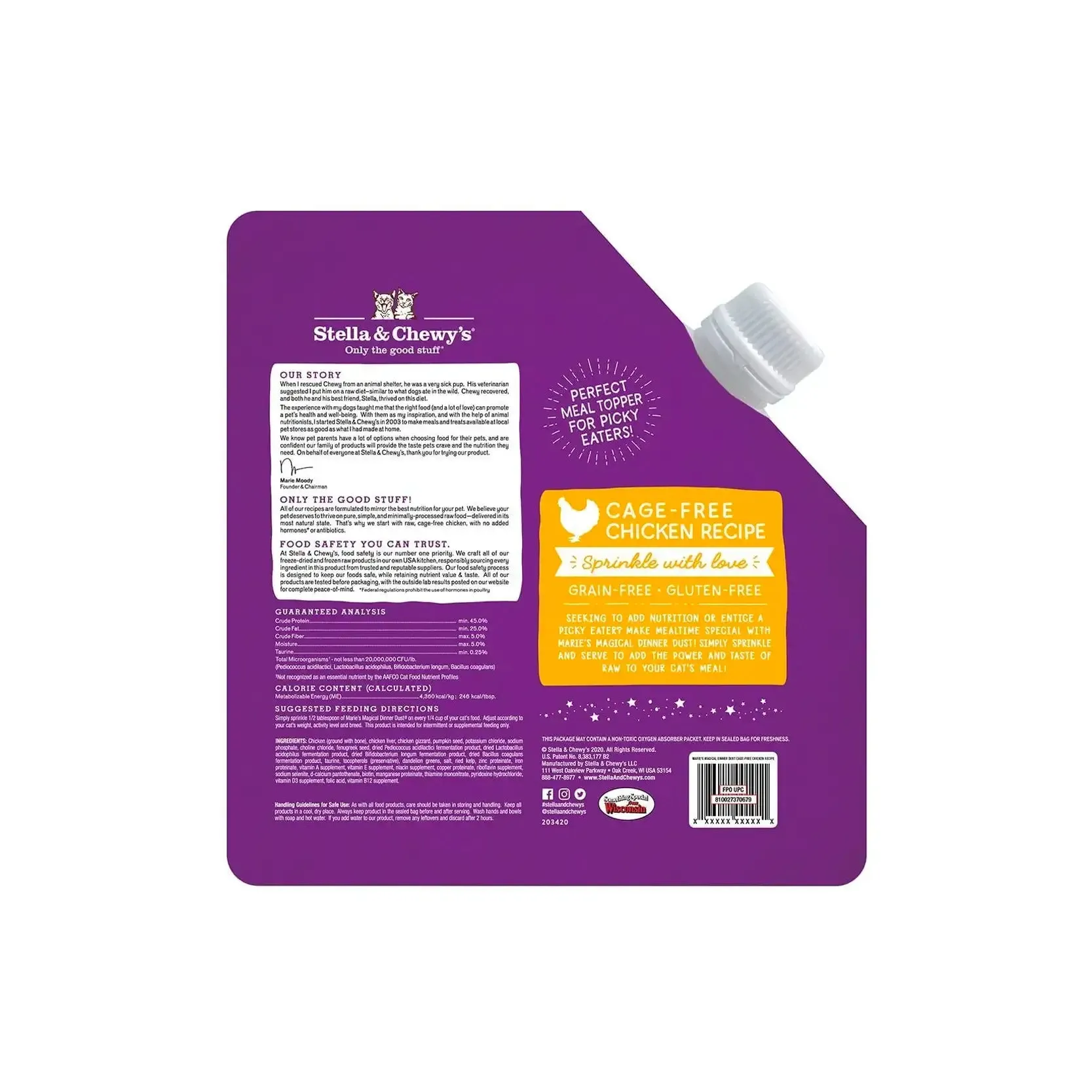 Stella & Chewy's - Marie's Magical Dinner Dust for Cats Cage-Free Chicken Recipe 7oz