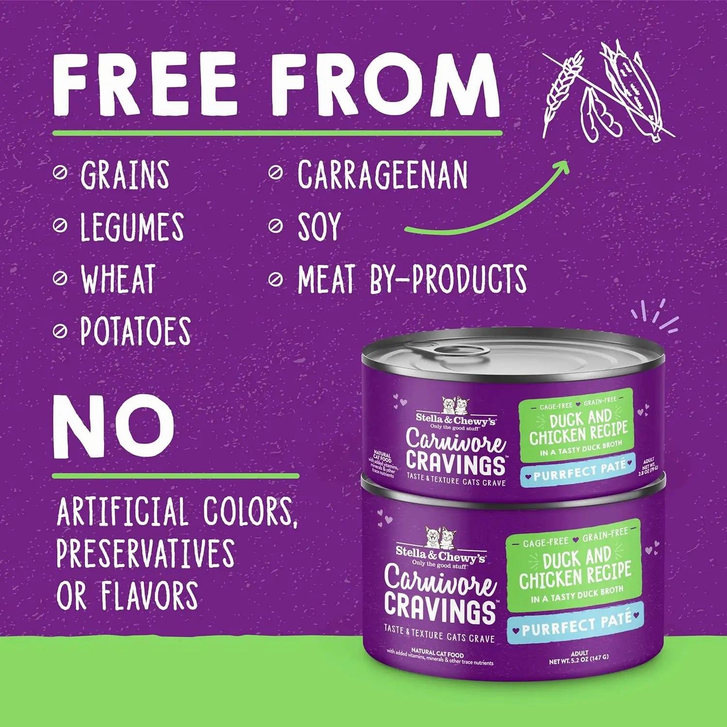 Stella & Chewy's - Carnivore Cravings Purrfect Pate Adult Cat Wet Food - Duck & Chicken Recipe 2.8oz