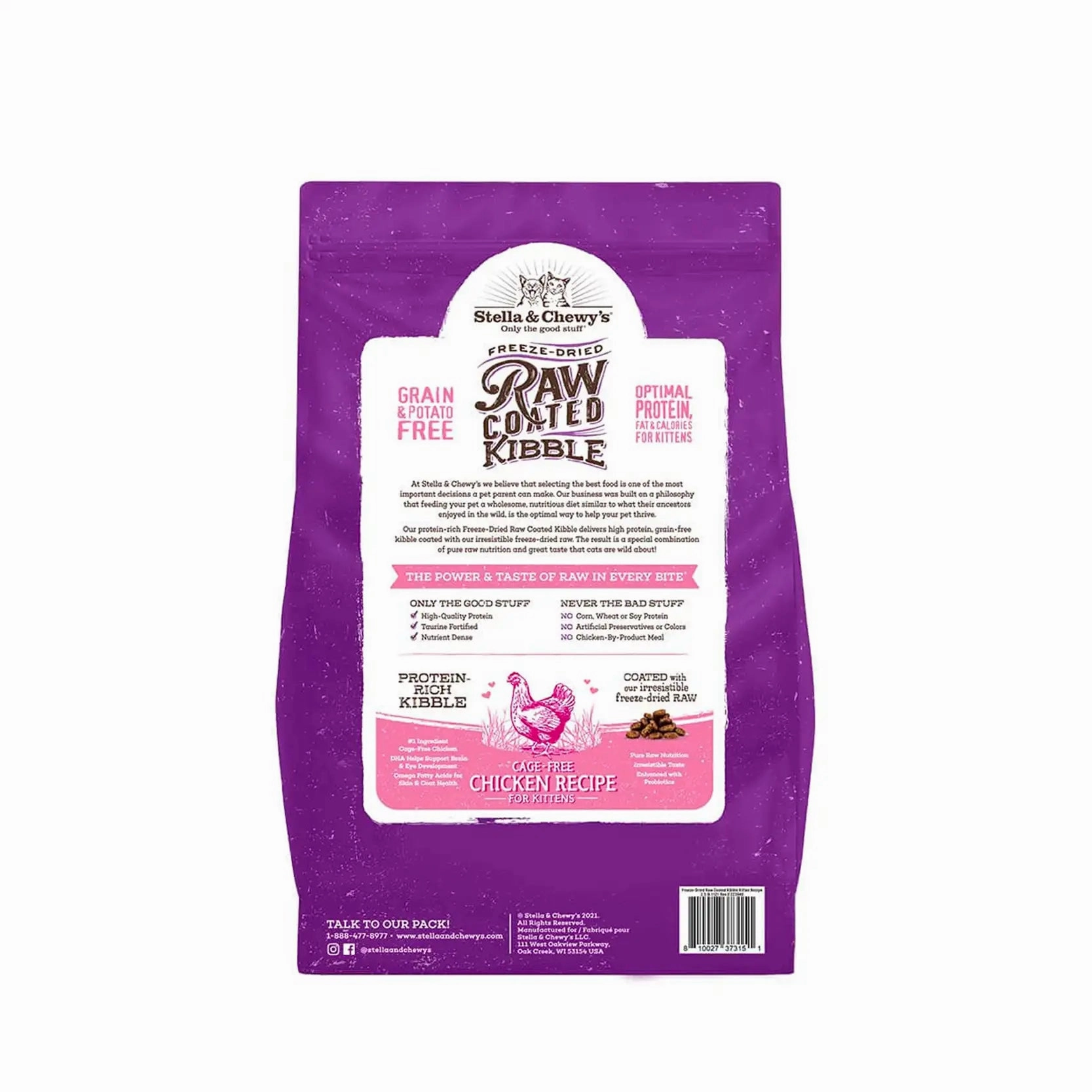 Stella & Chewy's - Freeze Dried Raw Coated Kibbles - Kitten (Cage-Free Chicken Recipe)
