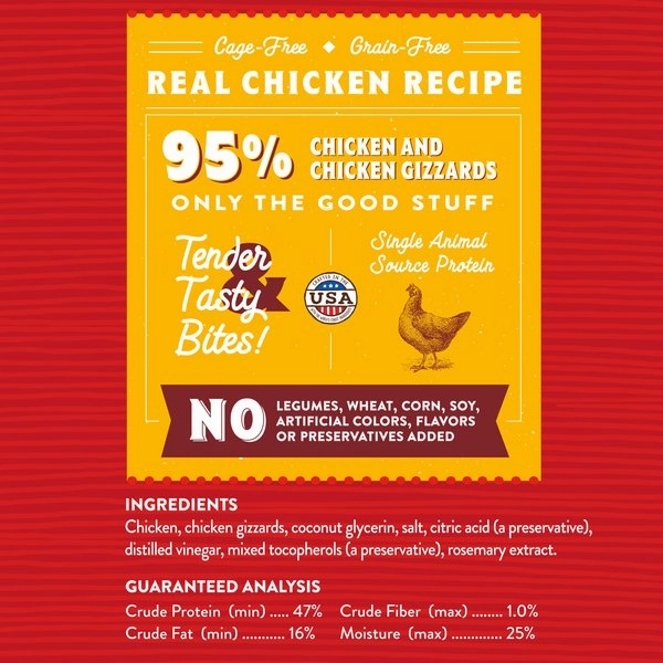 Stella & Chewy's Just Jerky Bites Real Chicken Recipe Grain-Free Dog Treats