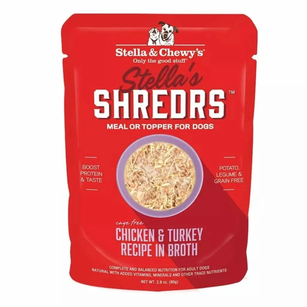 Stella & Chewy's Stella's Shredrs Chicken & Turkey Recipe in Broth for Dogs