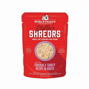 Stella's Shredrs Chicken & Turkey Recipe in Broth Dog Pouch