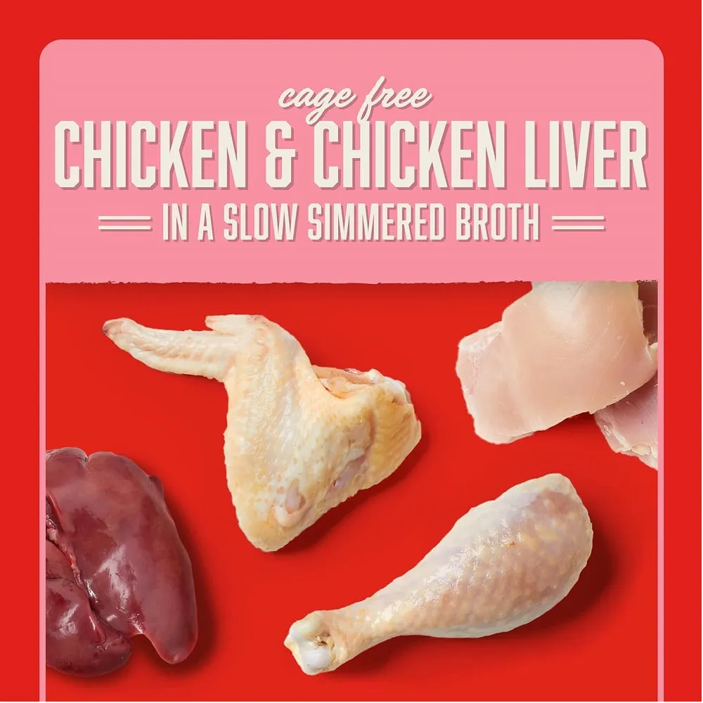 Stella's Shredrs Chicken & Chicken Liver Recipe in Broth Dog Pouch