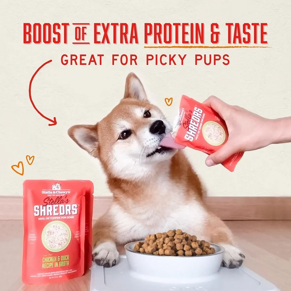Stella's Shredrs Chicken & Chicken Liver Recipe in Broth Dog Pouch