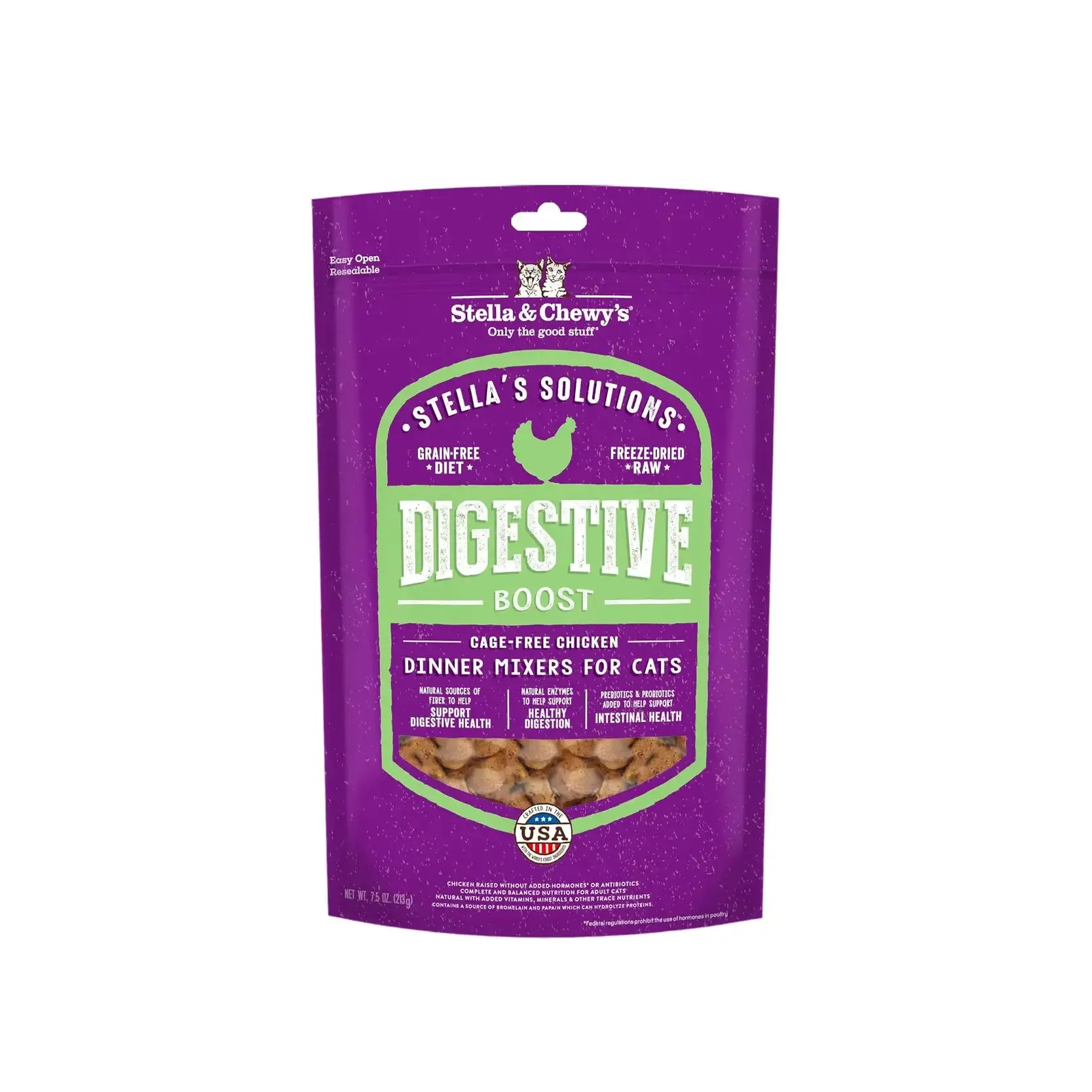 Stellas Solutions Digestive Boost Cage-Free Chicken Dinner Mixers for Cats 7.5oz