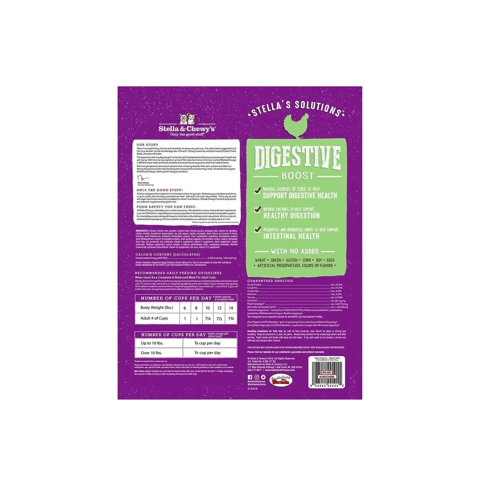 Stellas Solutions Digestive Boost Cage-Free Chicken Dinner Mixers for Cats 7.5oz