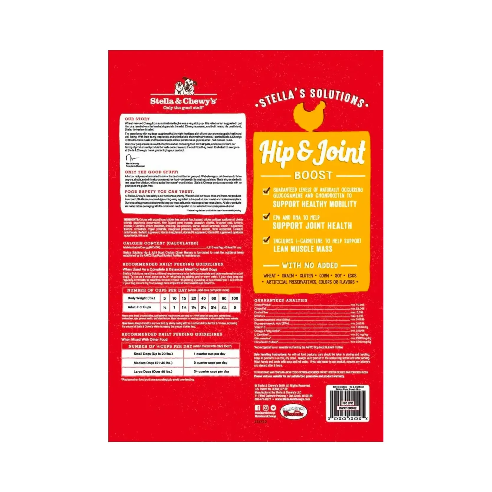 Stellas Solutions Hip & Joint Boost Cage-Free Chicken Dinner Morsels for Dogs