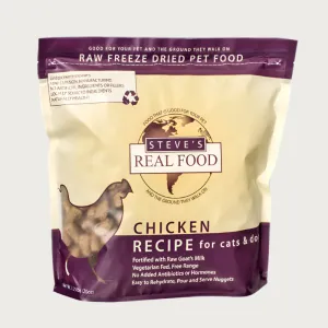 STEVE'S REAL FOOD Freeze-Dried Raw Chicken Recipe for Dogs and Cats