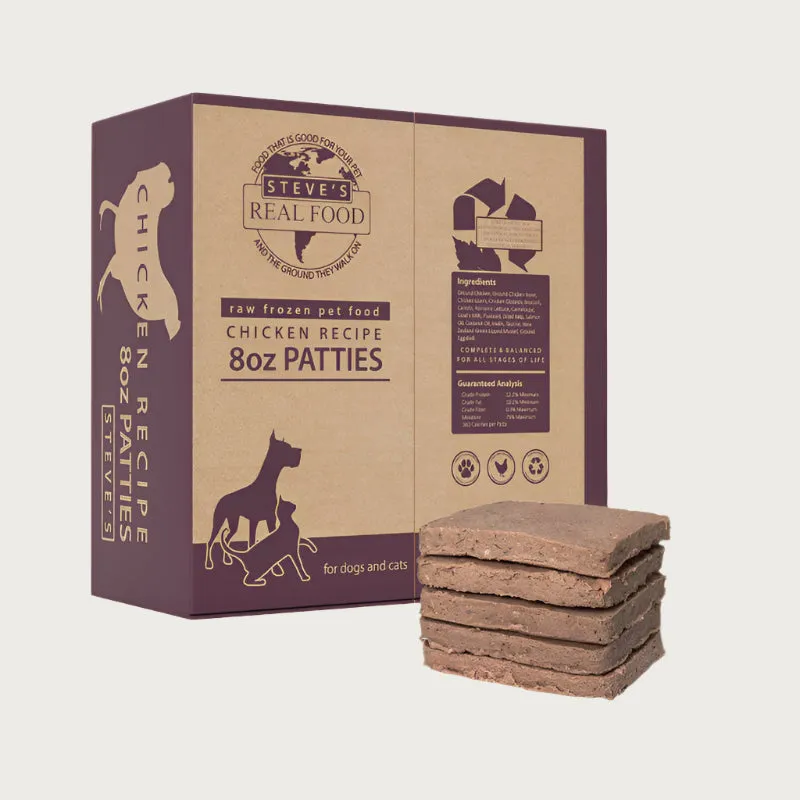 STEVE'S REAL FOOD Frozen Raw Chicken Recipe for Dogs and Cats