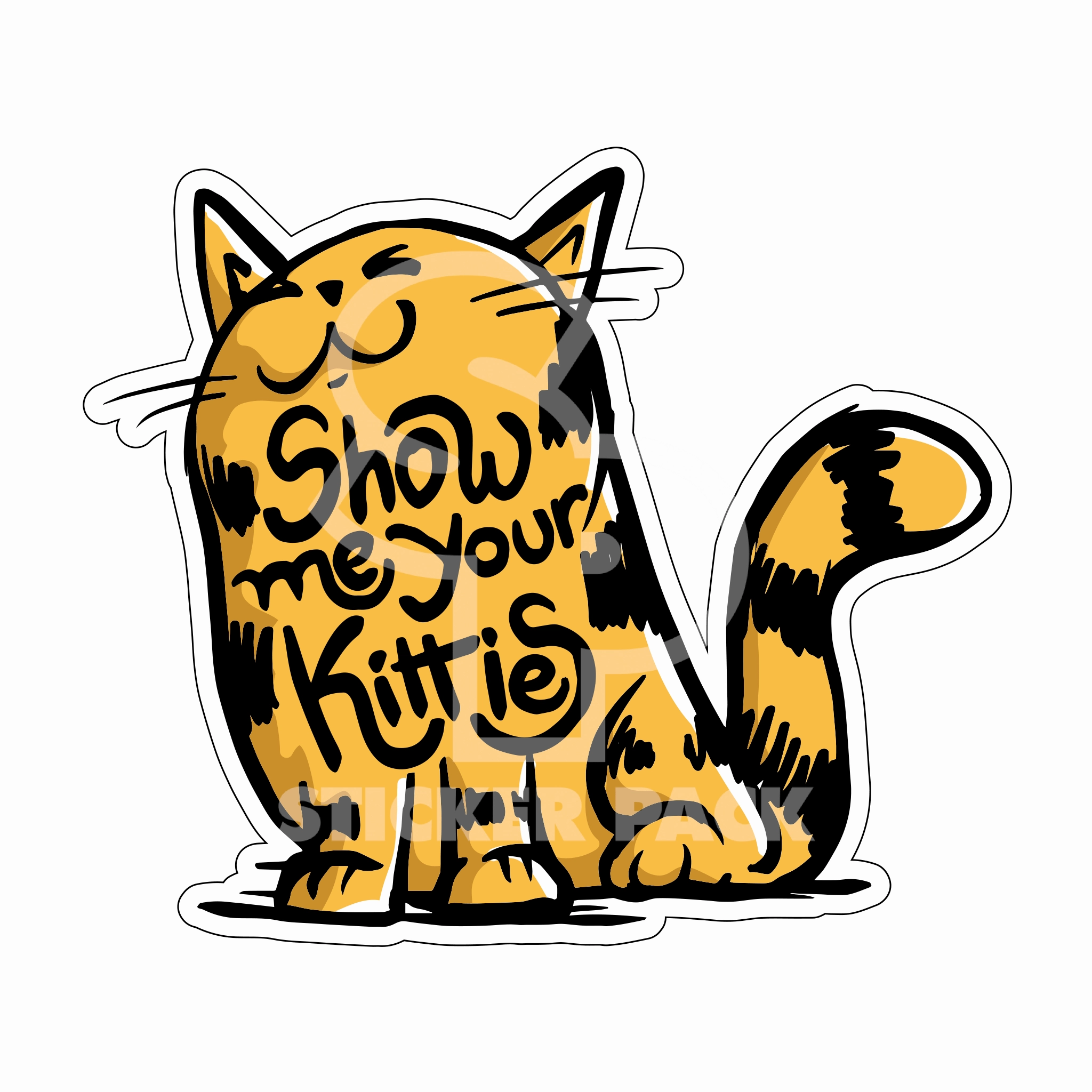 Sticker Pack Cat Sayings - Show Me Your Kitties; Small Sticker