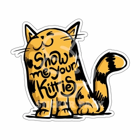 Sticker Pack Cat Sayings - Show Me Your Kitties; Small Sticker