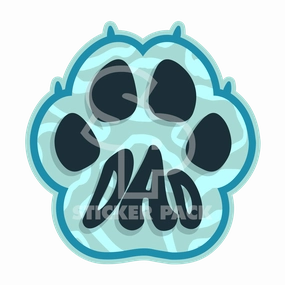 Sticker Pack Dog Sayings - Blue Paw Dad; Small Sticker
