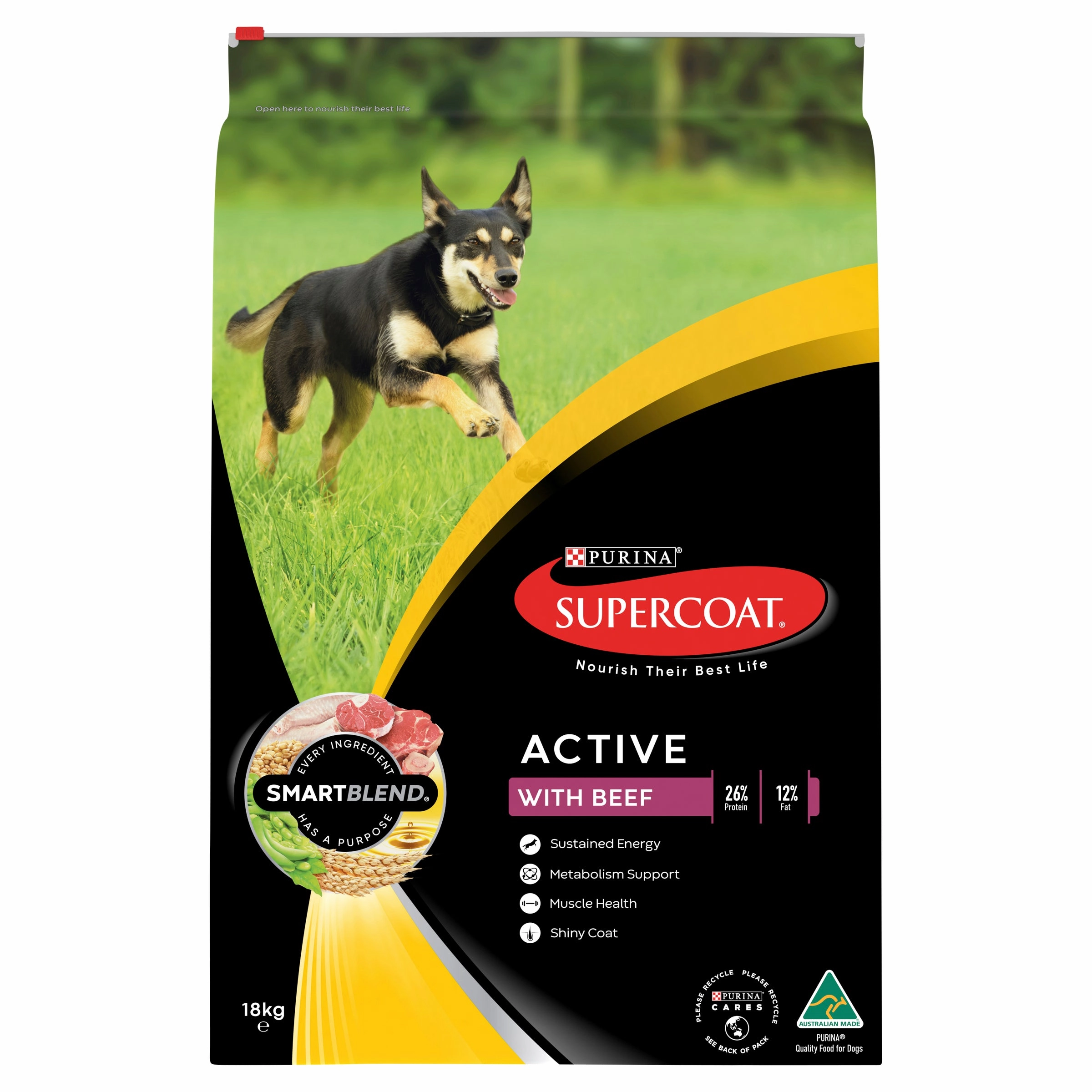 Supercoat - Active with Beef Dog Dry Food (18kg)
