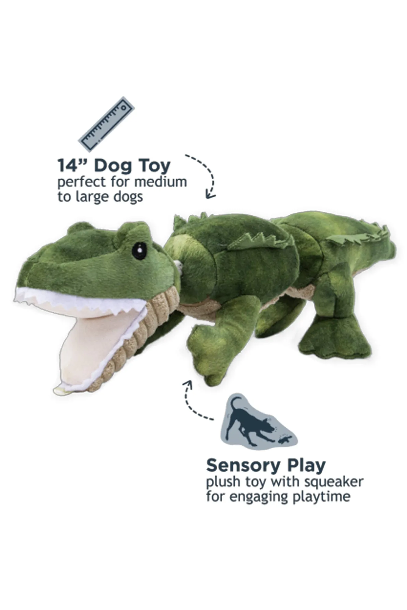 Tall Tails Alligator Jointed Plush Dog Toy
