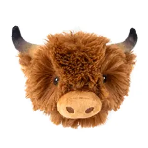 TALL TAILS Highland Cow 2-in-1 Fetch Ball Dog Toy