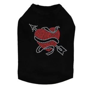 Tattoo Heart With Arrow Rhinestone Dog Tank