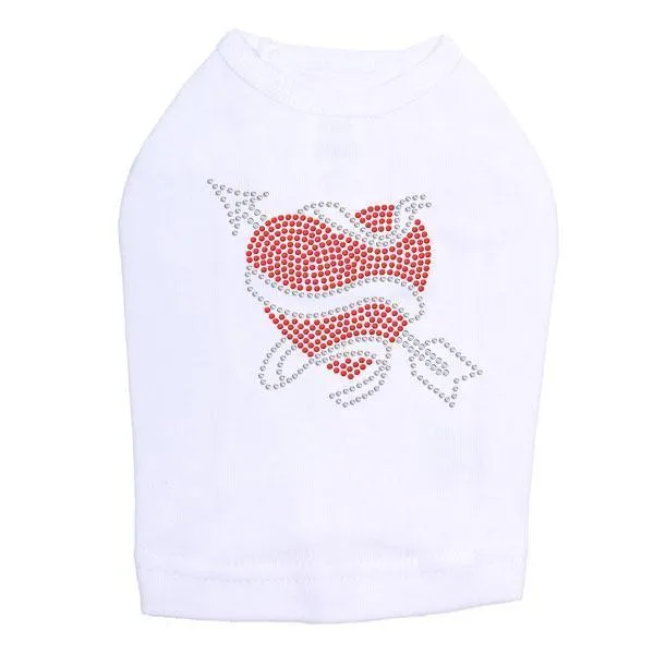 Tattoo Heart With Arrow Rhinestone Dog Tank