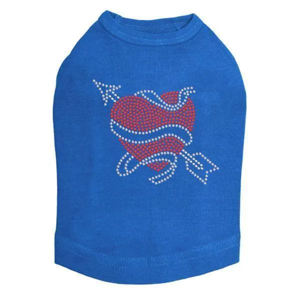 Tattoo Heart With Arrow Rhinestone Dog Tank