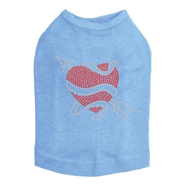 Tattoo Heart With Arrow Rhinestone Dog Tank