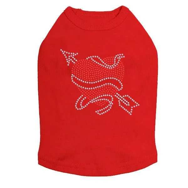 Tattoo Heart With Arrow Rhinestone Dog Tank