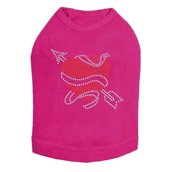 Tattoo Heart With Arrow Rhinestone Dog Tank