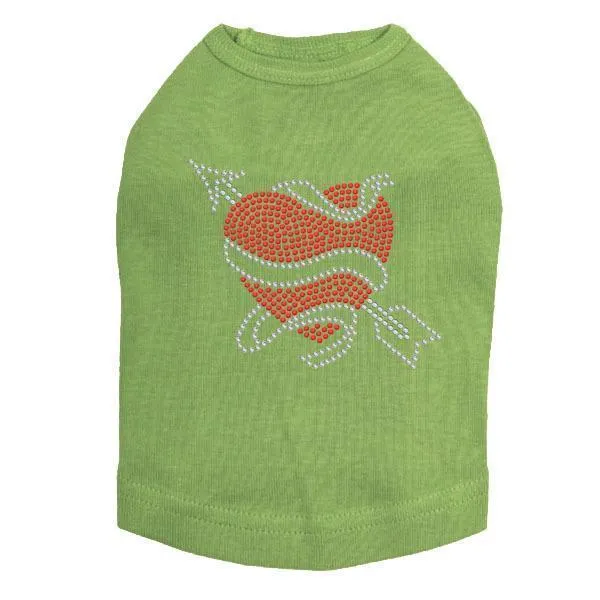 Tattoo Heart With Arrow Rhinestone Dog Tank