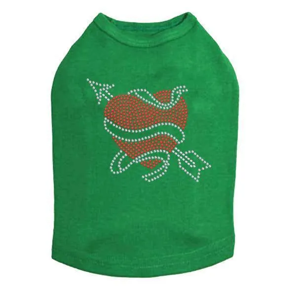 Tattoo Heart With Arrow Rhinestone Dog Tank
