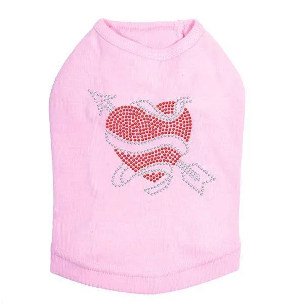 Tattoo Heart With Arrow Rhinestone Dog Tank