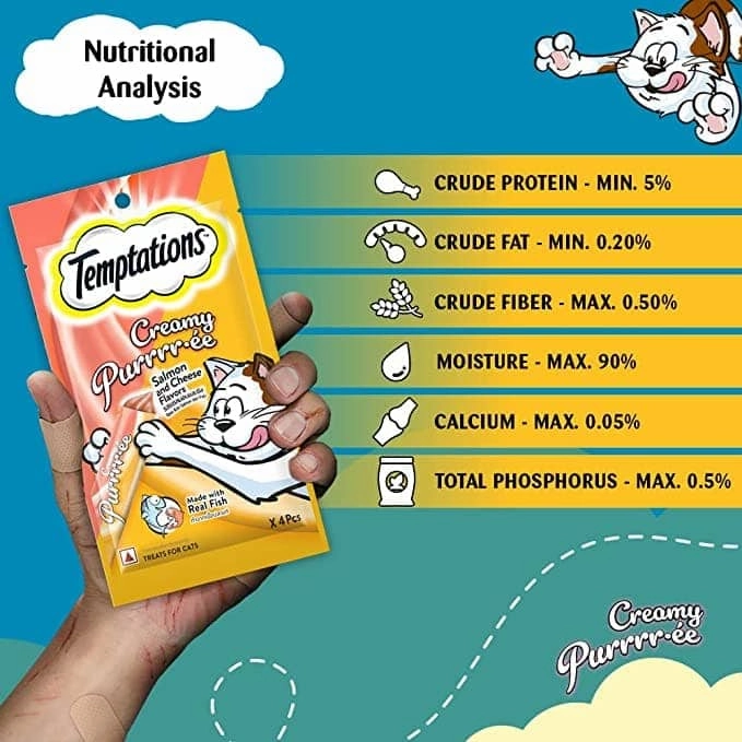 Temptations Creamy Purrrr ee Salmon & Cheese and Creamy Purrrr ee Maguro & Scallop Cat Treats Combo