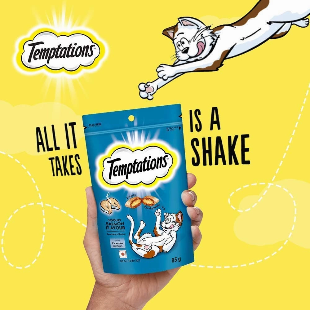 Temptations Savoury Salmon, Seafood Medley and Tempting Tuna Flavour Cat Treats Combo