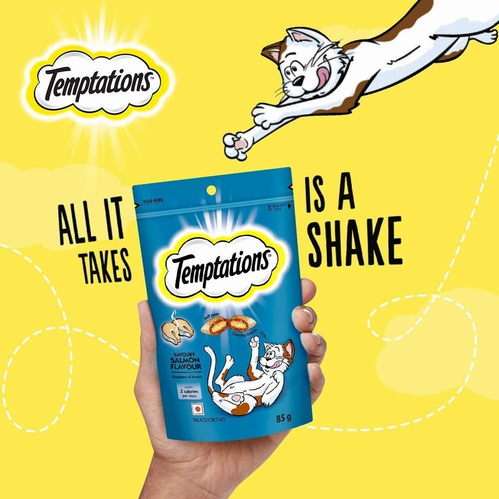 Temptations Savoury Salmon, Tasty Chicken and Tempting Tuna Flavour Cat Treats Combo
