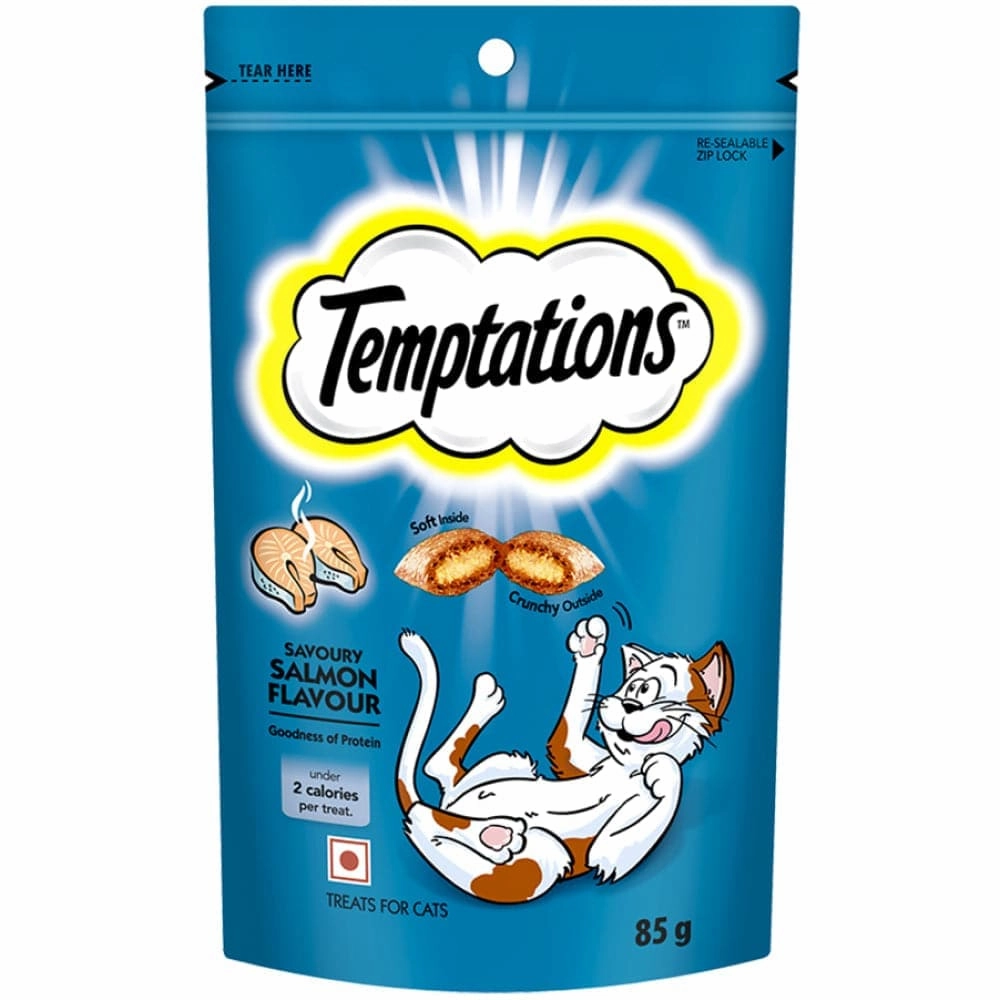 Temptations Savoury Salmon, Tasty Chicken and Tempting Tuna Flavour Cat Treats Combo