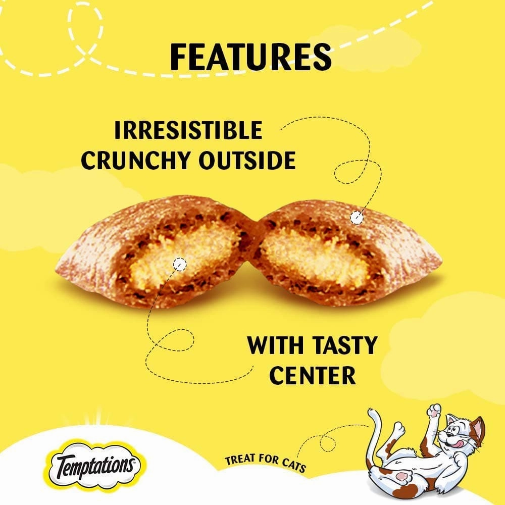 Temptations Savoury Salmon, Tasty Chicken and Tempting Tuna Flavour Cat Treats Combo