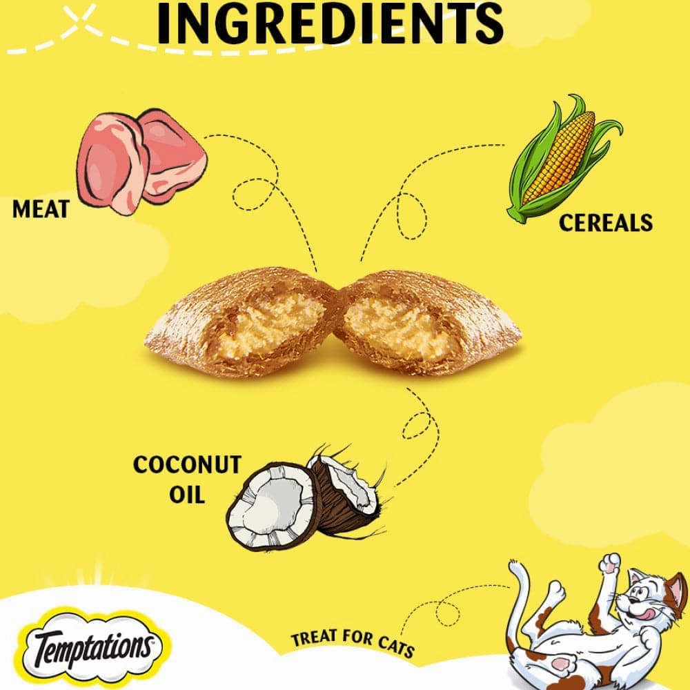 Temptations Seafood Medley, Tasty Chicken and Tempting Tuna Flavour Cat Treats Combo
