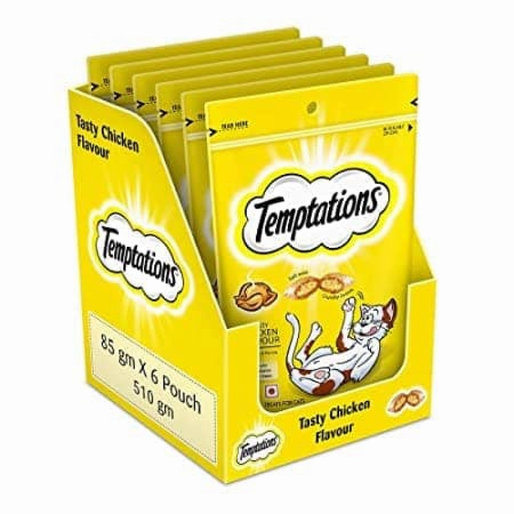 Temptations Tasty Chicken and Savoury Salmon Flavour Cat Treats Combo