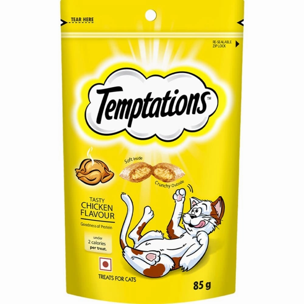 Temptations Tasty Chicken Treats & Trixie Feather Rod Toy Combo for Cats