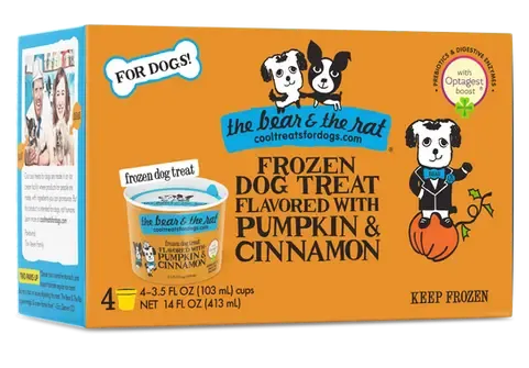 The Bear & The Rat Frozen Yogurt Dog Treat with Real Pumpkin & Cinnamon