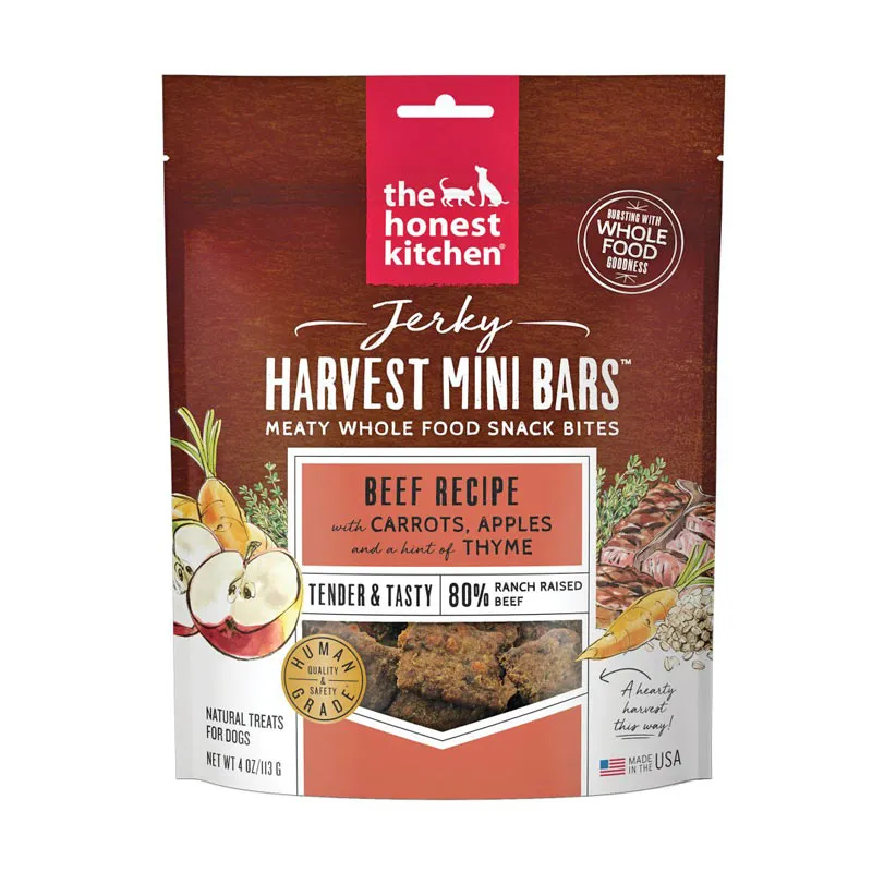 THE HONEST KITCHEN Harvest Mini Bars Beef Recipe Treats for Dogs
