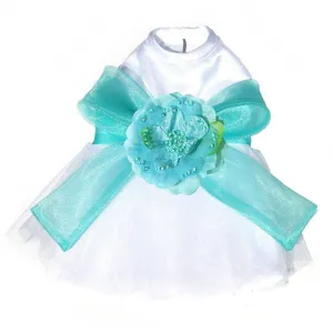 The Madeleine Dog Dress With Tiffany Blue Sash