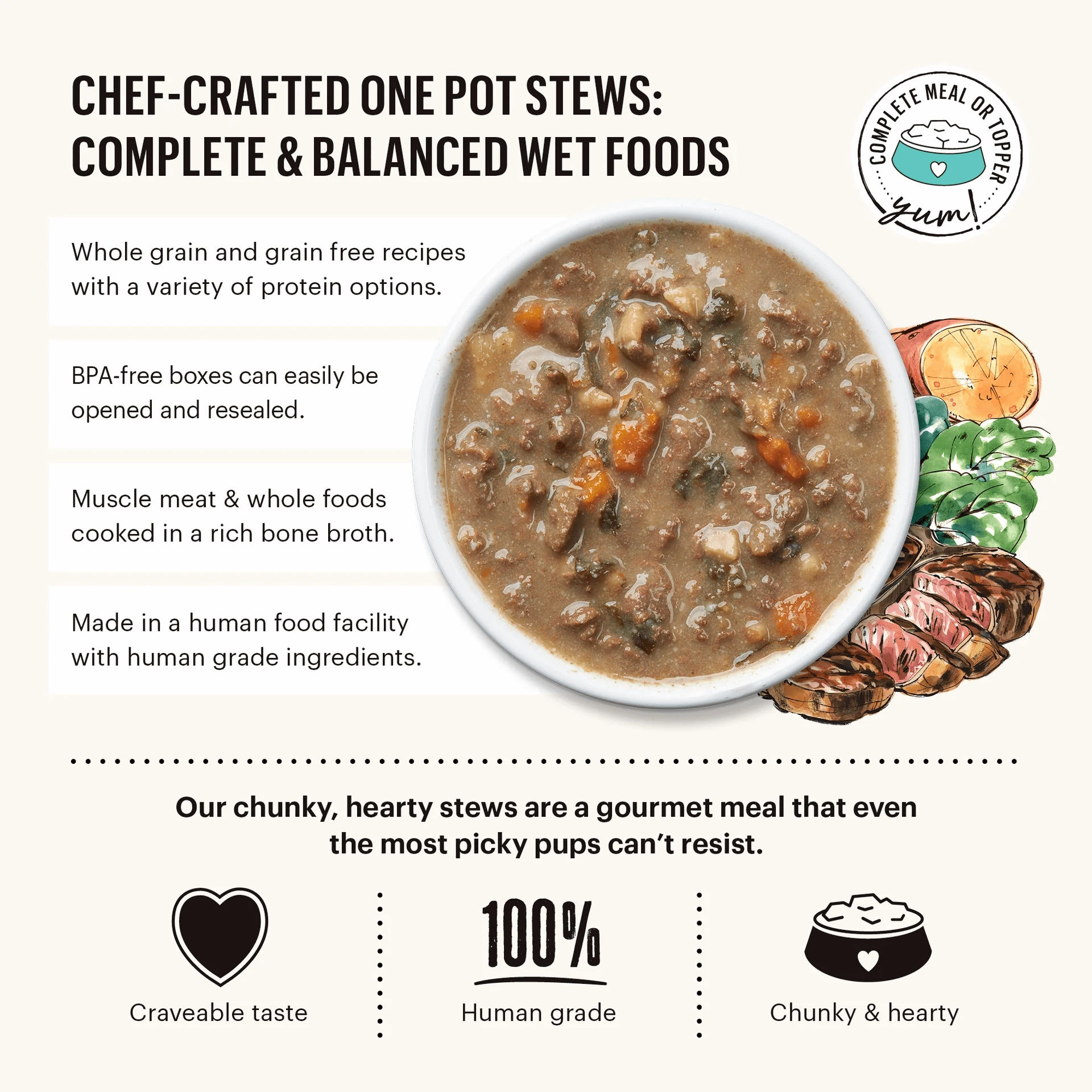 The Honest Kitchen One Pot Stews; Slow Cooked Chicken Stew Wet Dog Food