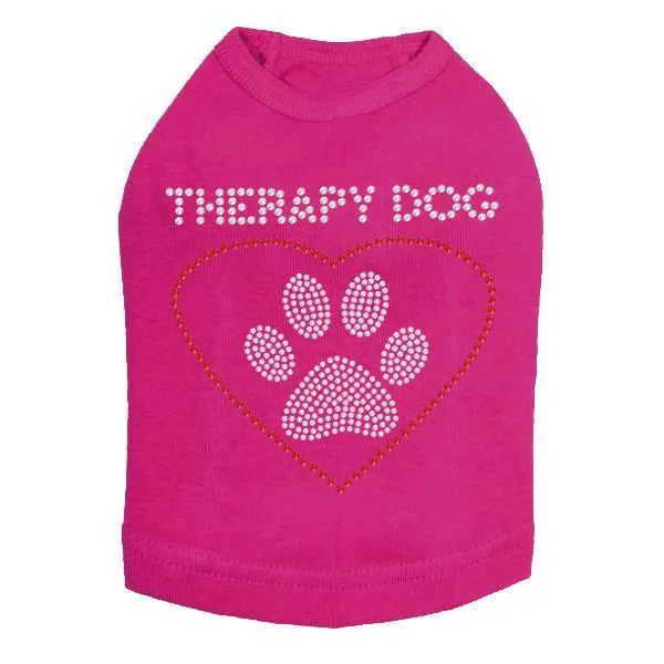 Therapy Dog Rhinestone Dog Tank