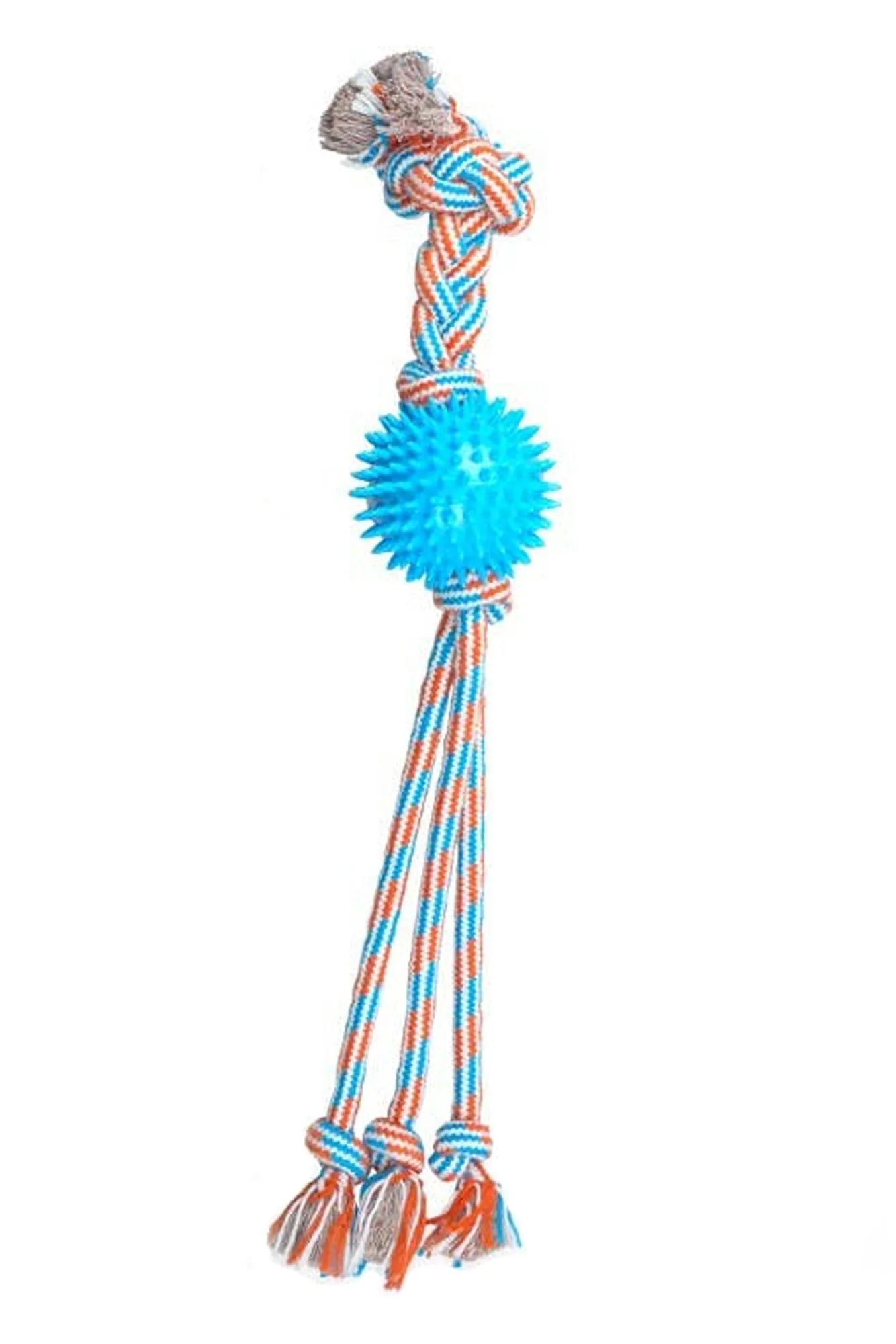 ThoozyPet Squid Tails Tug Rope Dog Toy with Spike Ball