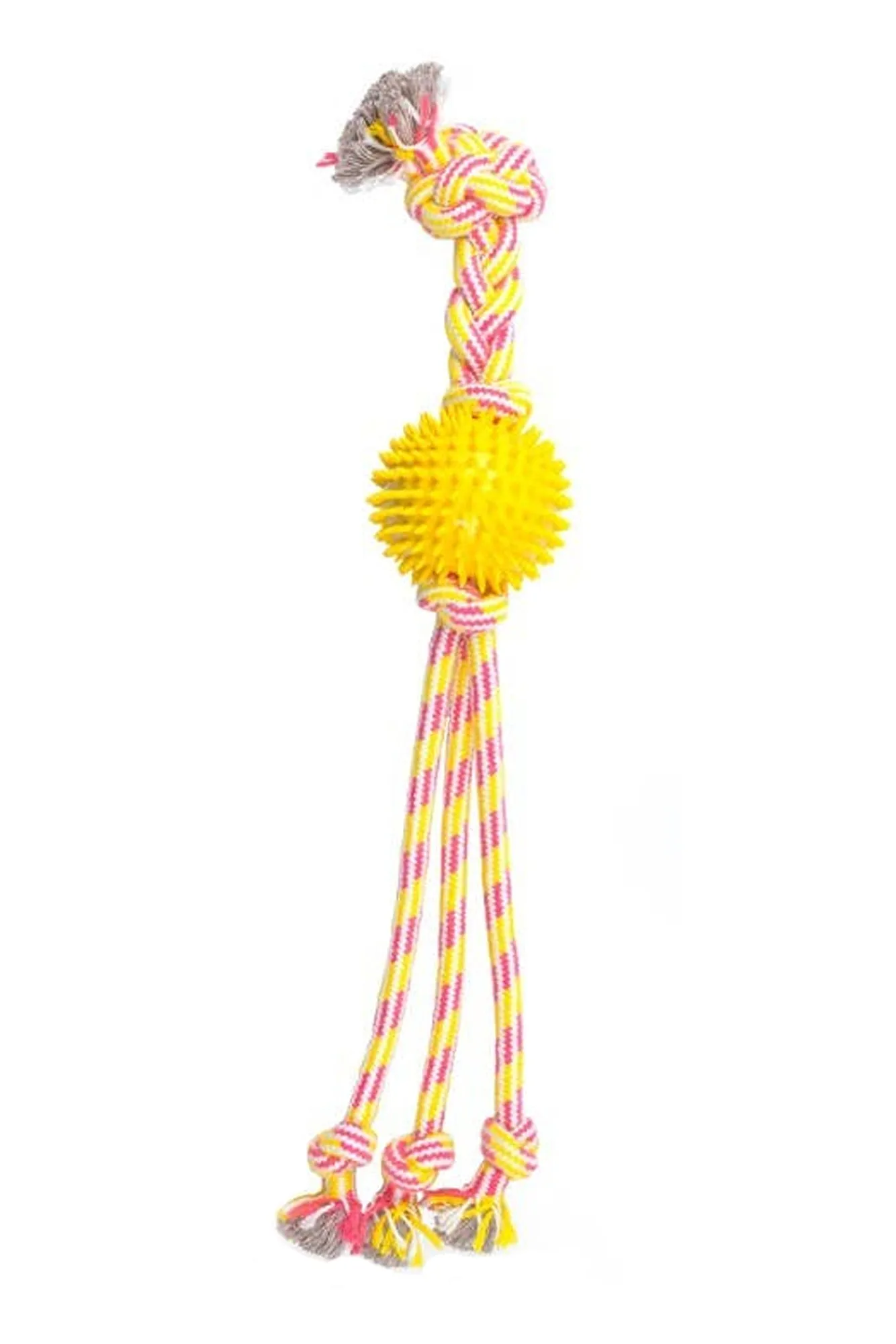 ThoozyPet Squid Tails Tug Rope Dog Toy with Spike Ball