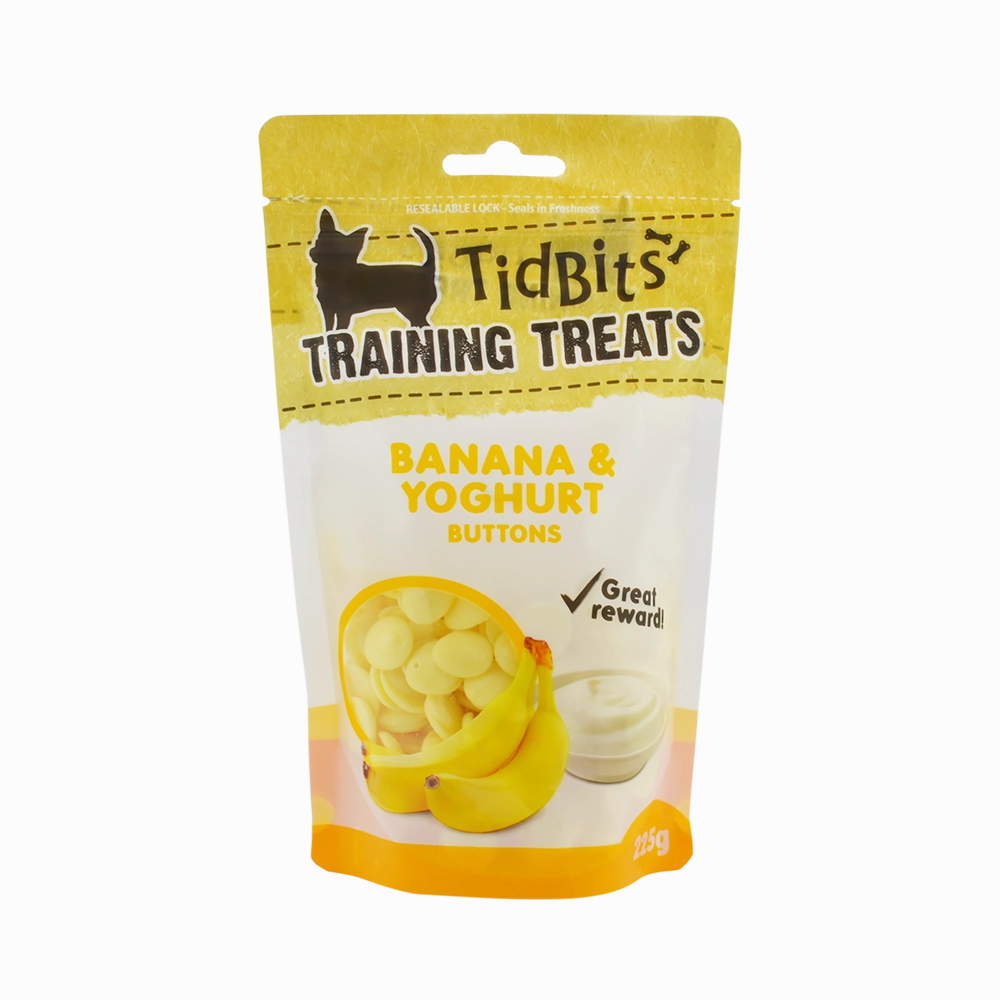 TidBits - Training Treats Banana & Yoghurt Buttons (250g)