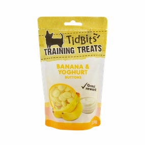 TidBits - Training Treats Banana & Yoghurt Buttons (250g)