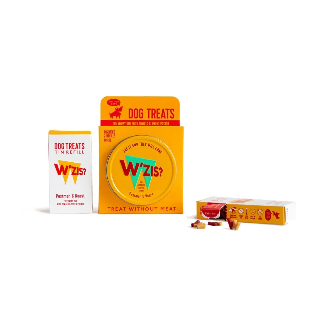 Tin and refills gift set: Postman & Roast Treats for Dogs