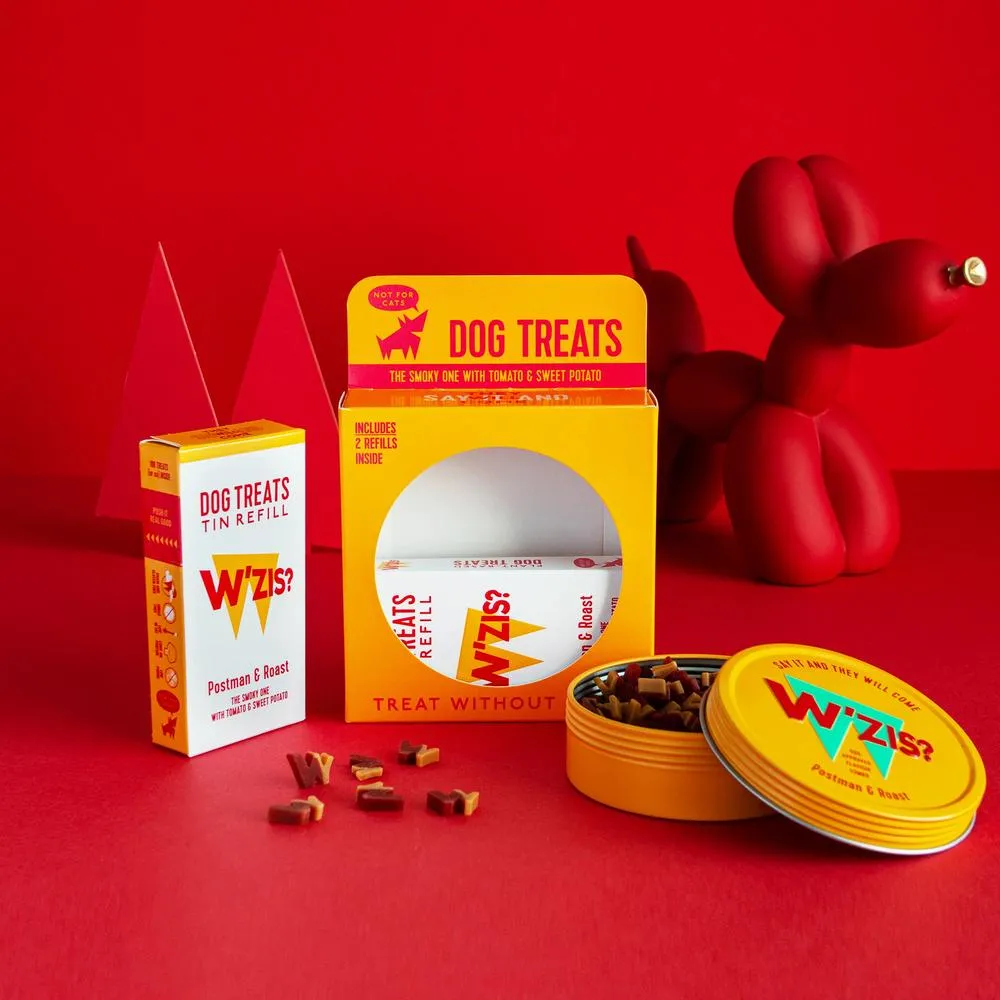 Tin and refills gift set: Postman & Roast Treats for Dogs